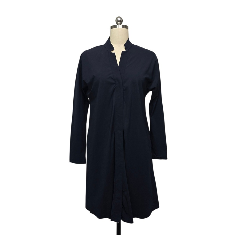 ADAY Something Borrowed Shirt Dress Navy Blue Technical Tunic Size Small